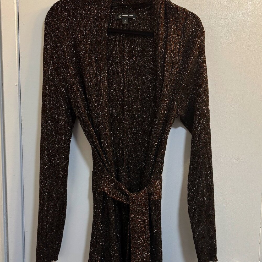 INC Black and Sparkly Auburn Duster - Women's M